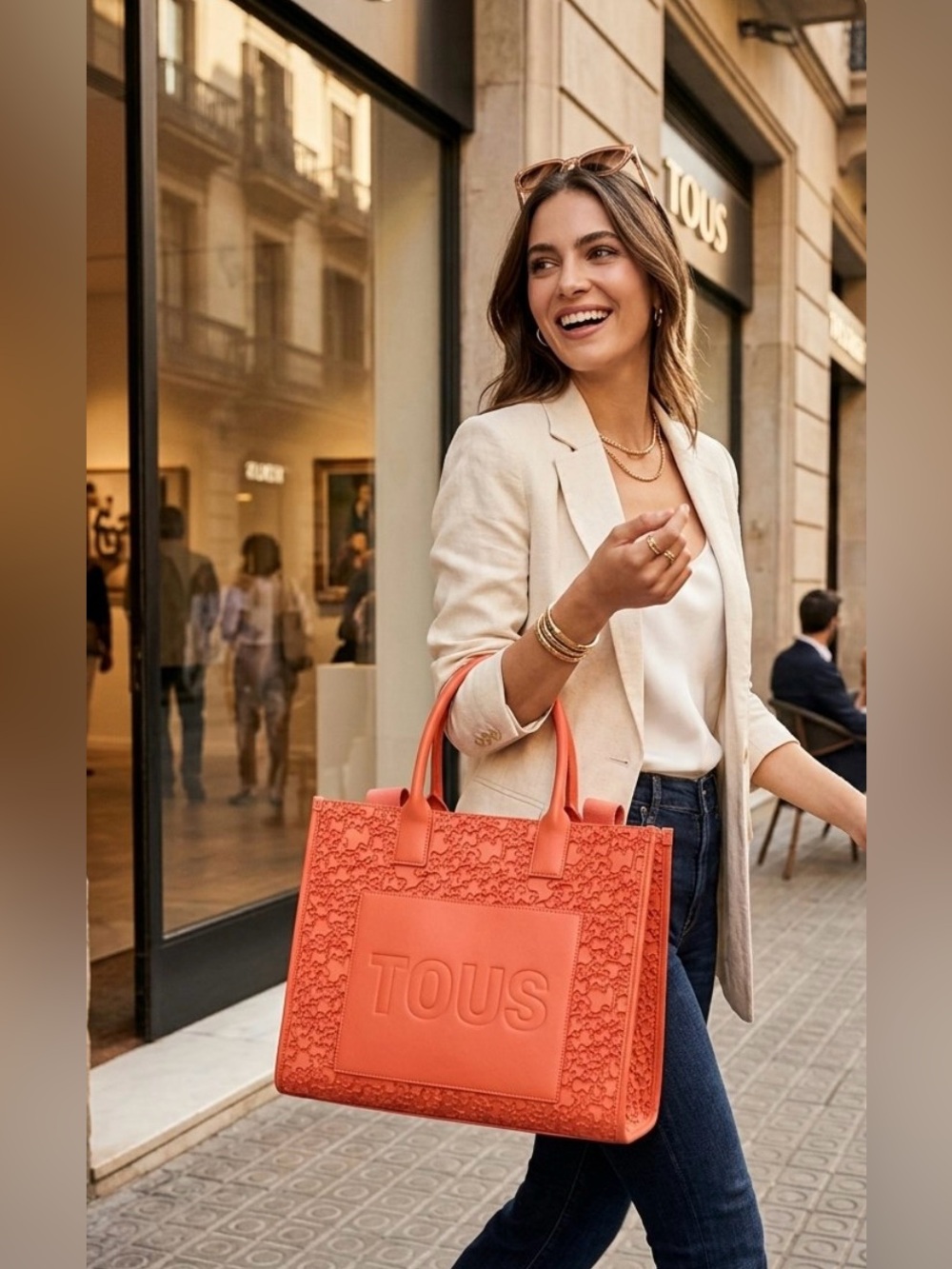 TOUS Embossed  Tote with Signature Motif